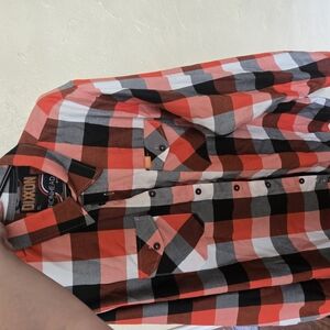 DIXXON Men's Red and Black Plaid Shirt